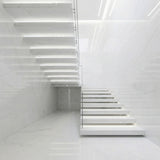 Premium Durable Natural Atlantic White Marble Slab for Indoor Villa Hotel Bed Dining Stair Wall