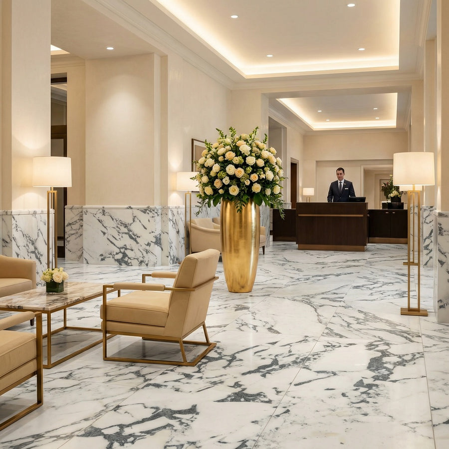 Modern Arabescato Natural Marble for Luxury Indoor Bathroom Treads & Accent Walls