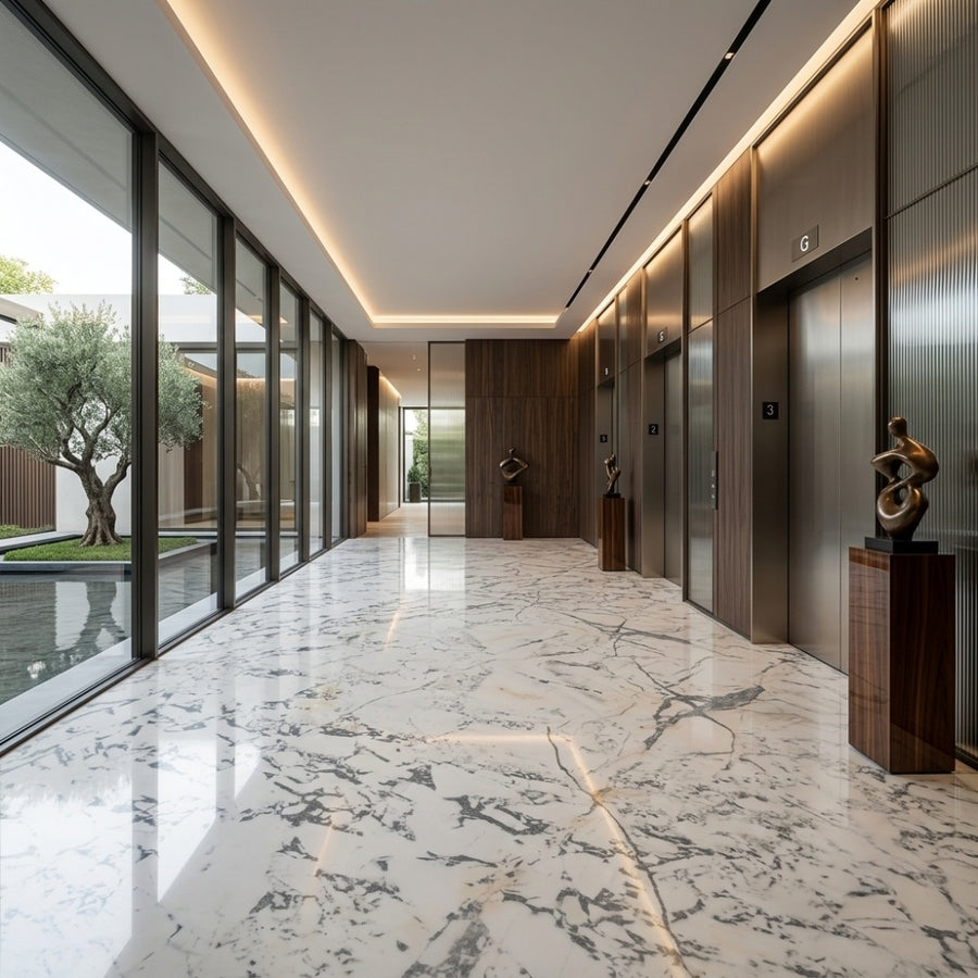 Modern Arabescato Natural Marble for Luxury Indoor Bathroom Treads & Accent Walls