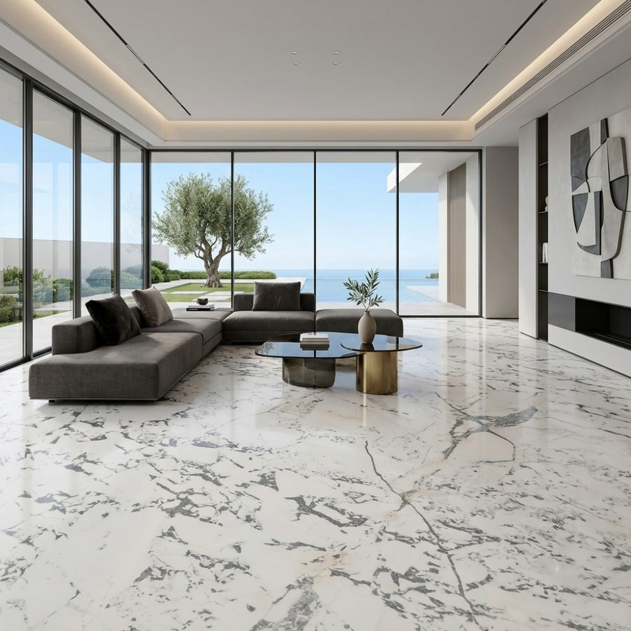 Modern Arabescato Natural Marble for Luxury Indoor Bathroom Treads & Accent Walls