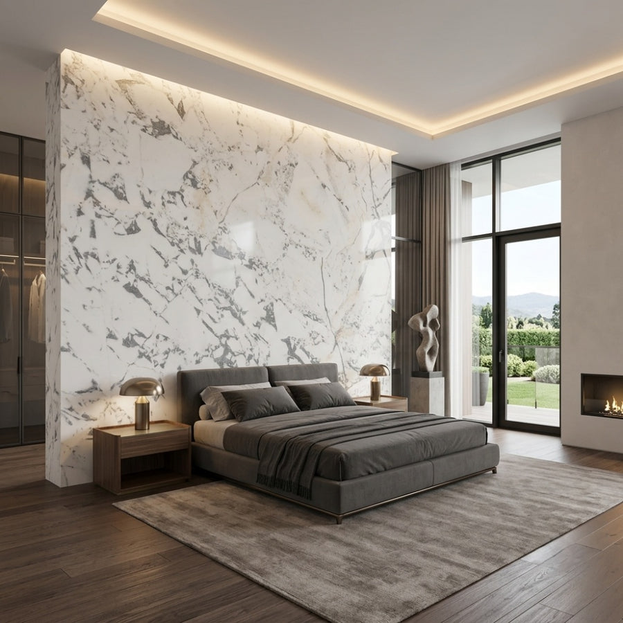 Modern Arabescato Natural Marble for Luxury Indoor Bathroom Treads & Accent Walls