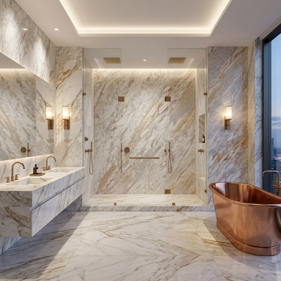 Factory Direct Premium Calacatta Gold Natural Marble for Kitchen Bathroom Walls Floors Stairs