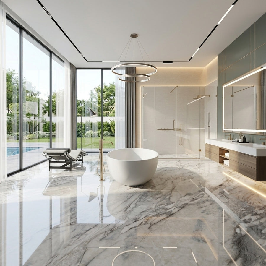 Quarry Owner Calacatta Gold Natural Marble Slabs Unique Veining Durable Luxury Tiles Wholesale