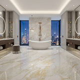 Quarry Direct Luxury Calacatta Gold Natural Marble Golden Veins Bathroom Waterproof Vanity Countertop