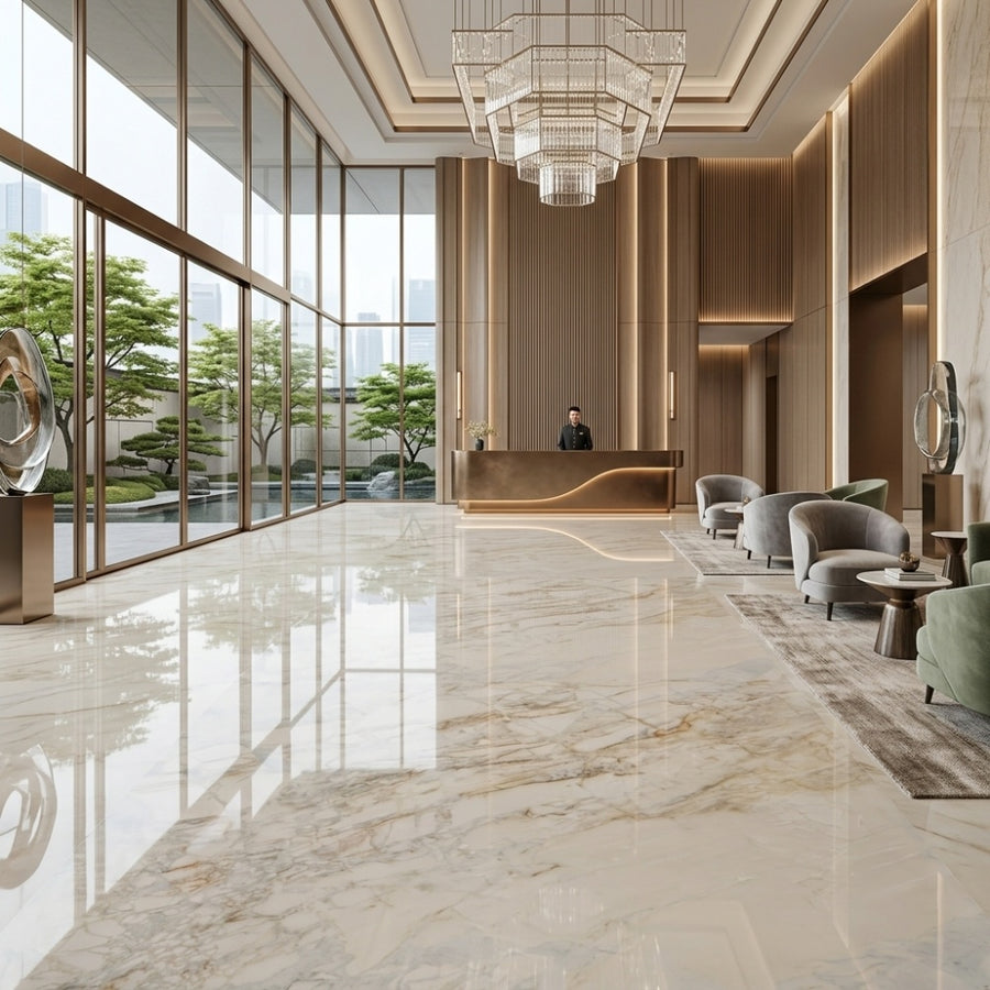 Calacatta Gold Natural Marble Slab Factory Custom for Hotel Lobby and Villa Reception Countertop