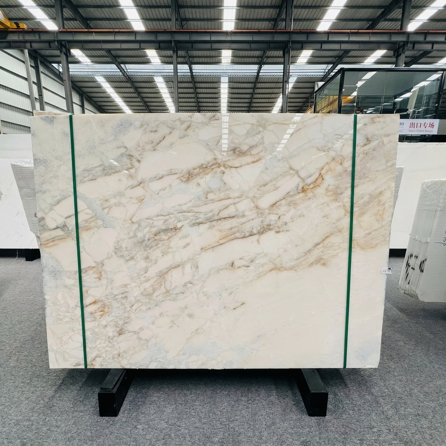 Calacatta Gold Natural Marble Slab Factory Custom for Hotel Lobby and Villa Reception Countertop