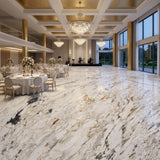 Calacatta Gold Natural Marble Eco-Friendly Waterproof Flooring for Villa Bathroom Kitchen Dining
