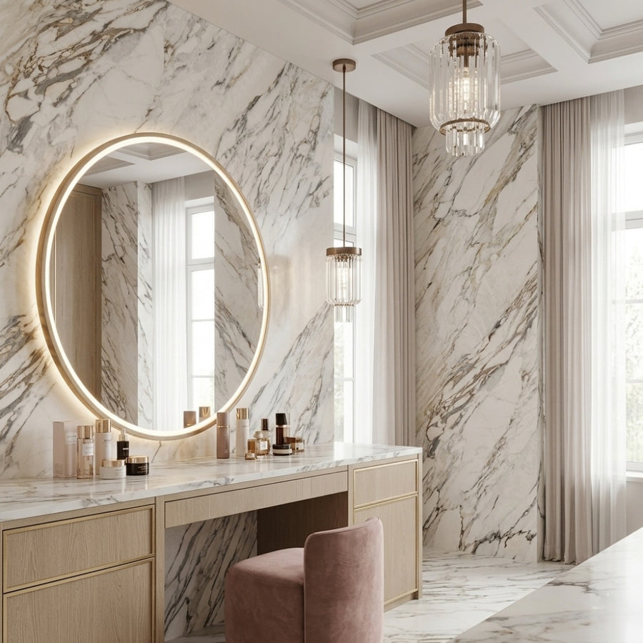 Luxury Calacatta Gold Marble Waterproof Mine Direct Supply for Villa Hotel Dining Wall Stairs