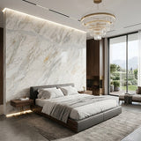High-End Eco-Friendly Calacatta Gold Natural Marble Slab for Villa Hotel Lobby Staircase