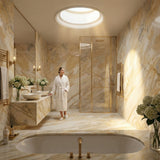 Manufacturer Custom Polished Calacatta Gold Waterproof Natural Marble Big Slab for Hotel Villa