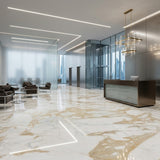 Factory Custom Elegant Wear-resistant Calacatta Gold Natural Marble Slab for Living Room Dining Indoor