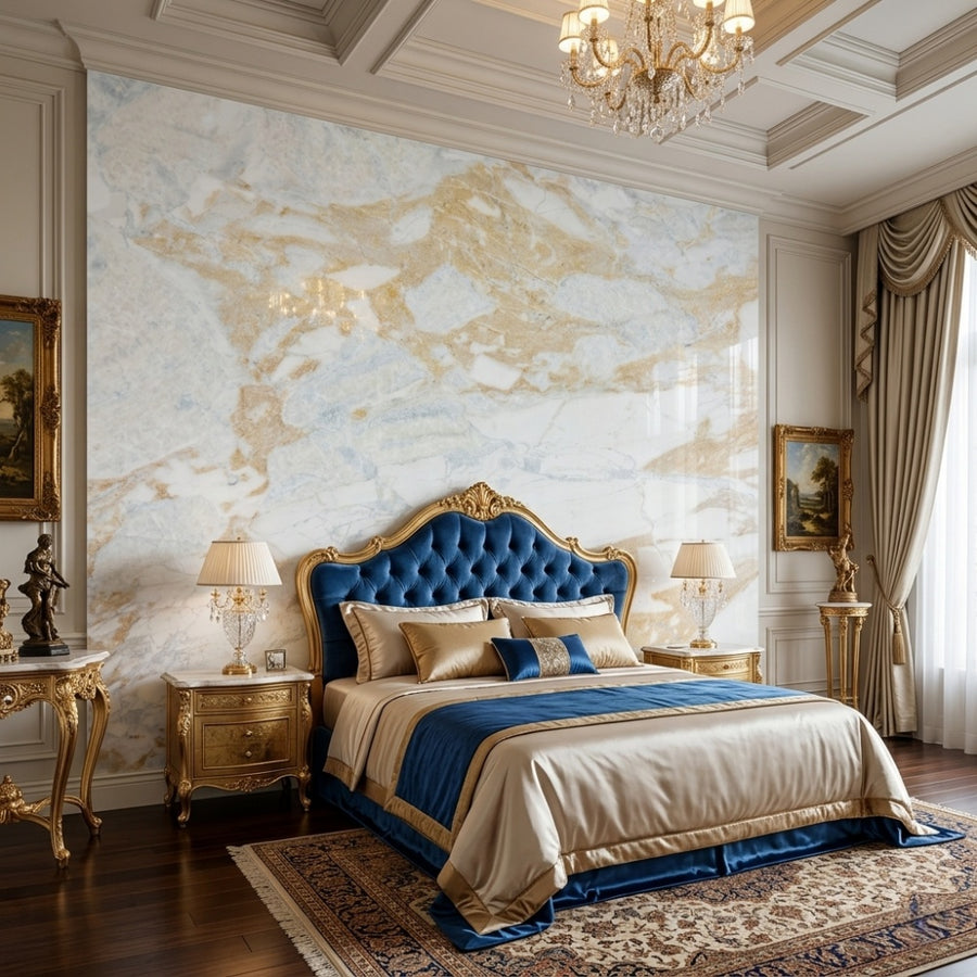 Factory Custom Elegant Wear-resistant Calacatta Gold Natural Marble Slab for Living Room Dining Indoor