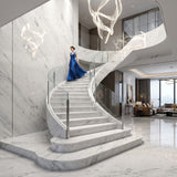 Natural Calacatta White Marble Villa Hotel Use Durable High Hardness Stain-Resistant