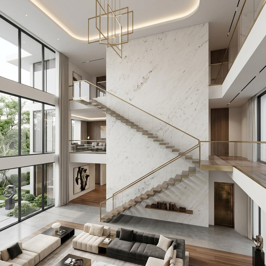 Calacatta White Natural Marble Luxury Polished Stone for Villa Hotel Flooring Wall Decoration