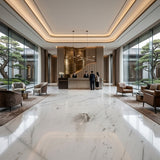 Luxury Atlantic White Marble Slab OEM Custom Size Hotel Foyer Bath Wall Cladding Floor