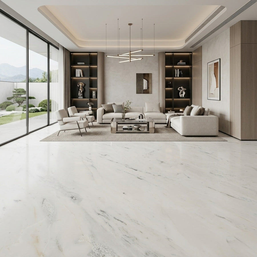 Factory Direct Calacatta White Natural Marble Slabs Unique Veining Wear Resistant for Villa Hotel Indoor