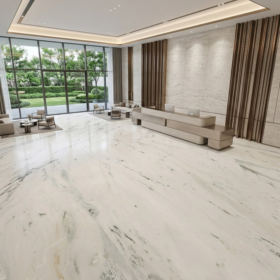Factory Direct Calacatta White Natural Marble Slabs Unique Veining Wear Resistant for Villa Hotel Indoor