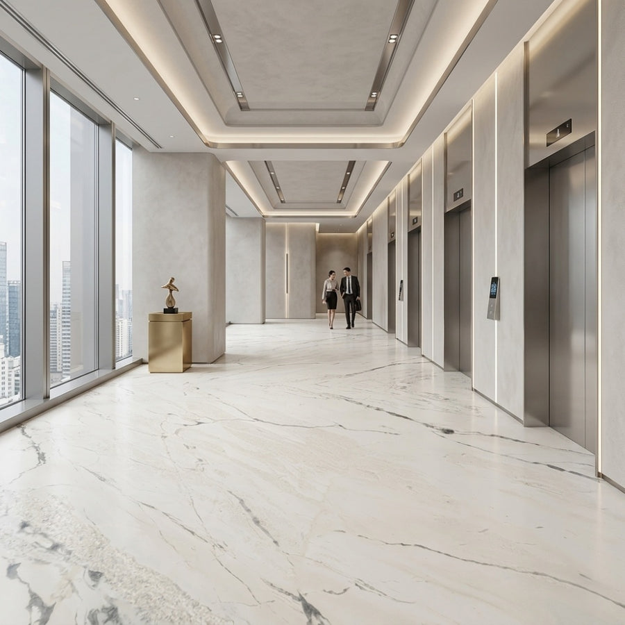 Factory Price Calacatta White Natural Marble Slabs Waterproof Durable Polished Surface Wholesale