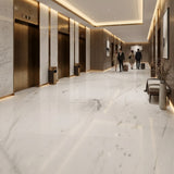 Luxury Atlantic White Marble Slab OEM Custom Size Hotel Foyer Bath Wall Cladding Floor