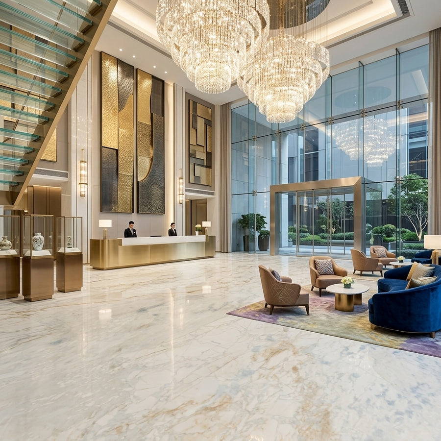 Wholesale Calacatta Gold Natural Marble Quarry Direct High Quality Bright Waterproof Indoor Slab