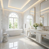 Premium Durable Natural Atlantic White Marble Slab for Indoor Villa Hotel Bed Dining Stair Wall