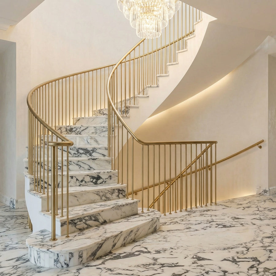 Modern Arabescato Natural Marble for Luxury Indoor Bathroom Treads & Accent Walls