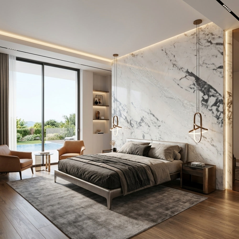 Own Quarry Arabescato Marble Polished Indoor Villa Waterproof Easy Clean Project Wholesale
