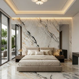 Luxury Calacatta Gold Natural Marble Decor for Hotel Office Villa Waterproof Easy Clean