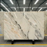 Luxury Calacatta Gold Natural Marble Decor for Hotel Office Villa Waterproof Easy Clean