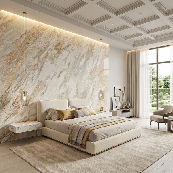 Mine Direct Custom Calacatta Gold Natural Marble Slab for Home Bathroom Kitchen Walls Staircases