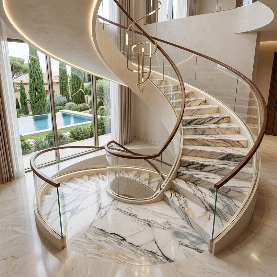 Luxury Calacatta Gold Natural Marble Decor for Hotel Office Villa Waterproof Easy Clean