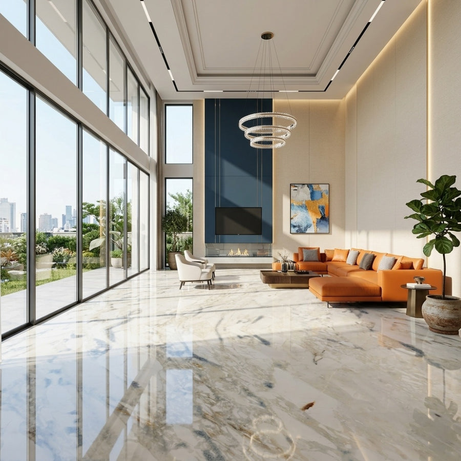 Wholesale Polished Calacatta Gold Natural Marble Slabs Wear Resistant Eco Friendly From Factory