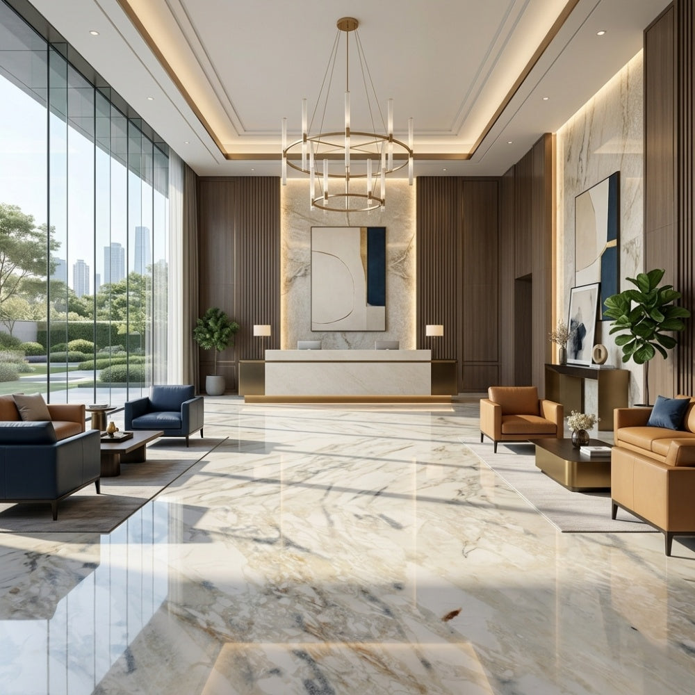 Wholesale Polished Calacatta Gold Natural Marble Slabs Wear Resistant Eco Friendly From Factory