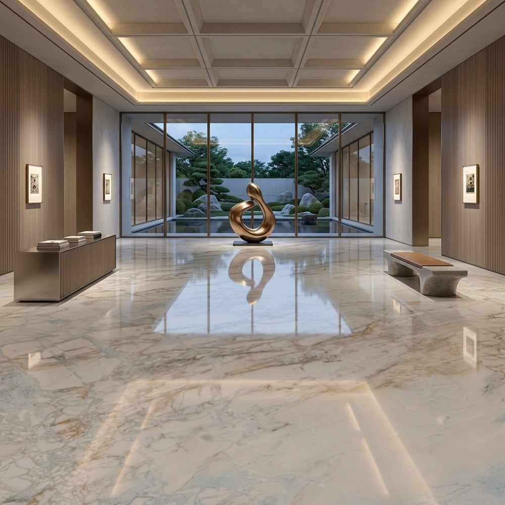 Calacatta Gold Natural Marble Slab Factory Custom for Hotel Lobby and Villa Reception Countertop