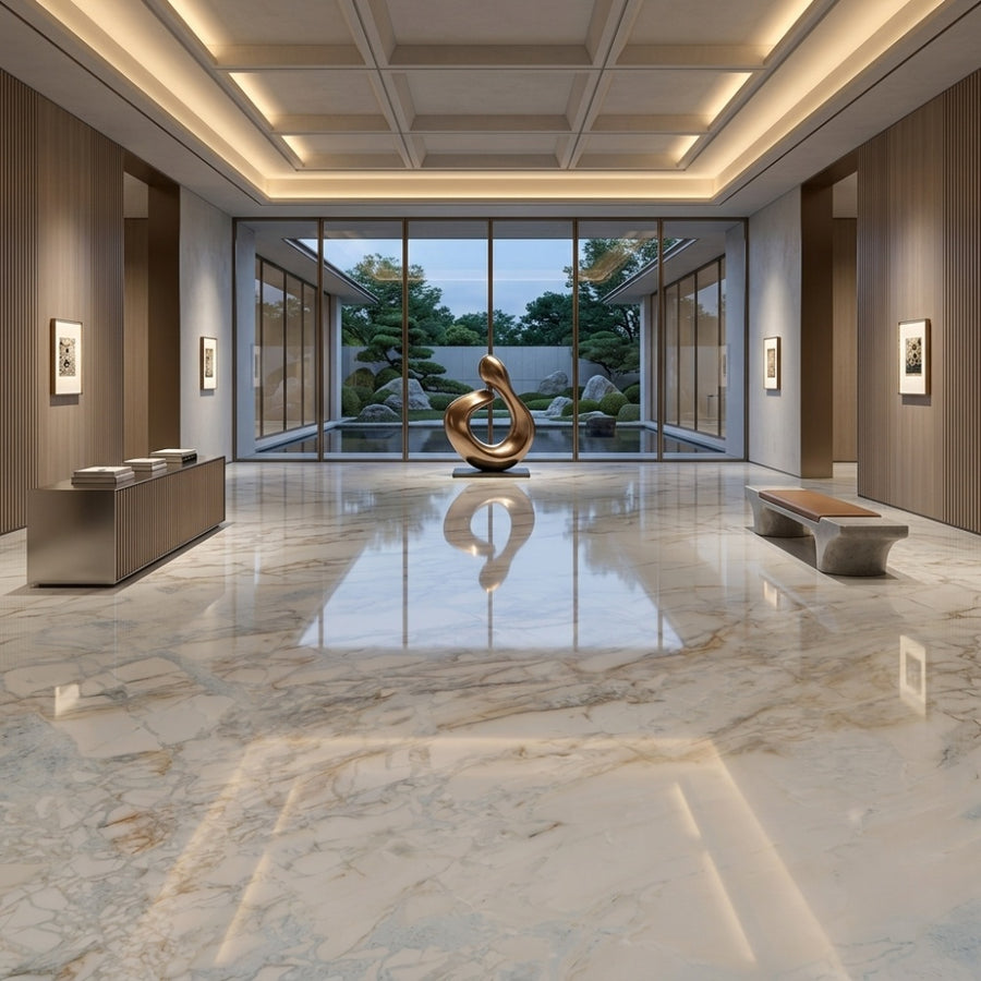 Calacatta Gold Natural Marble Slab Factory Custom for Hotel Lobby and Villa Reception Countertop