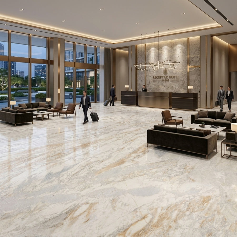 Premium Calacatta Gold Marble Unique Veining Direct Quarry for Villa Hotel Wall Floor Stair