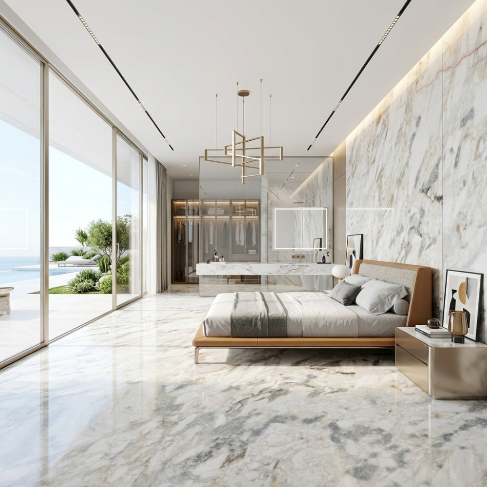 Direct Quarry Calacatta Gold Natural Marble Slabs High Quality Wear Resistant Easy Clean Price