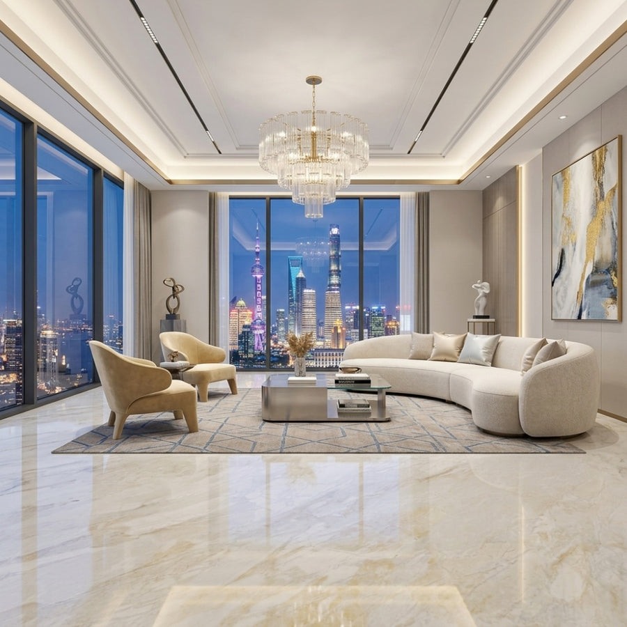 Quarry Direct Luxury Calacatta Gold Natural Marble Golden Veins Bathroom Waterproof Vanity Countertop