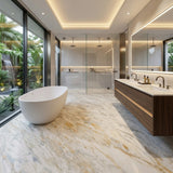 Factory Custom Luxury Calacatta Gold Natural Marble Slab for Villa Hotel Bathroom & Kitchen Wall Floor