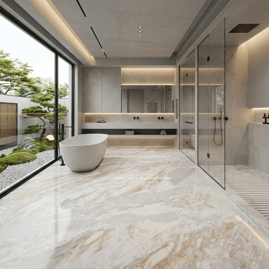 Premium Calacatta Gold Marble Unique Veining Direct Quarry for Villa Hotel Wall Floor Stair