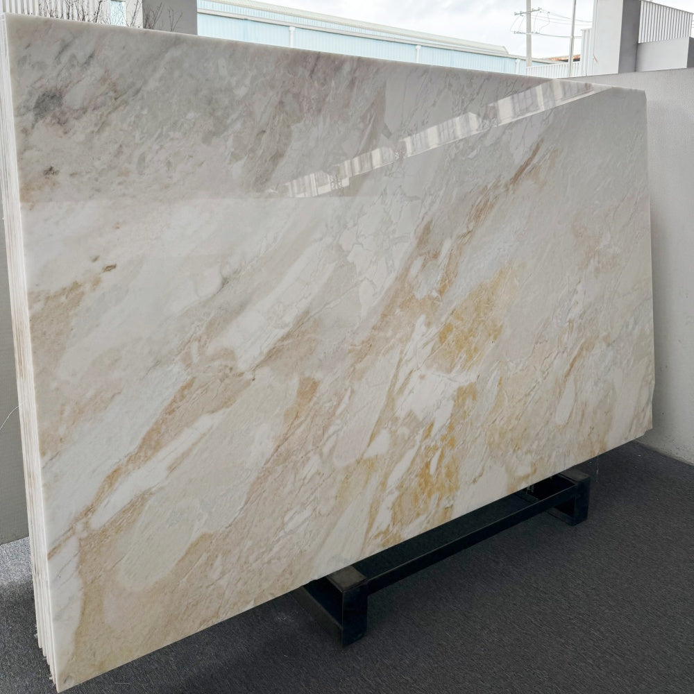 Quarry Direct Luxury Calacatta Gold Natural Marble Golden Veins Bathroom Waterproof Vanity Countertop