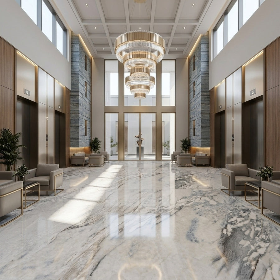 Quarry Owner Calacatta Gold Natural Marble Slabs Unique Veining Durable Luxury Tiles Wholesale