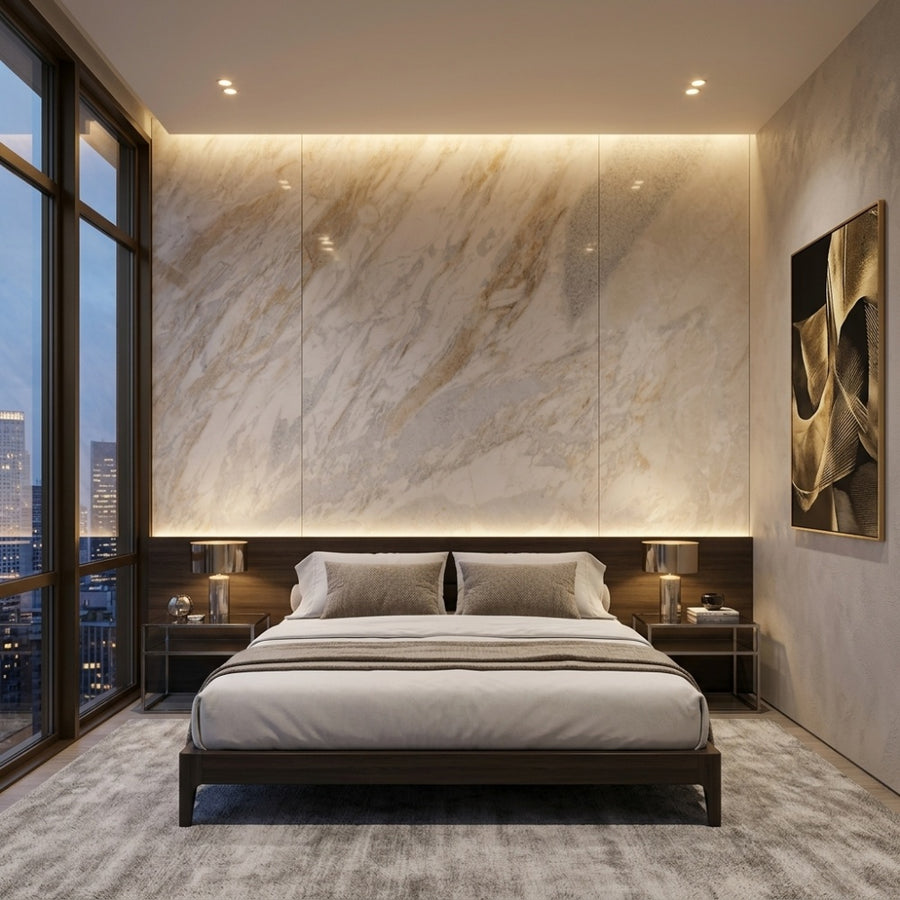Premium Calacatta Gold Marble Unique Veining Direct Quarry for Villa Hotel Wall Floor Stair