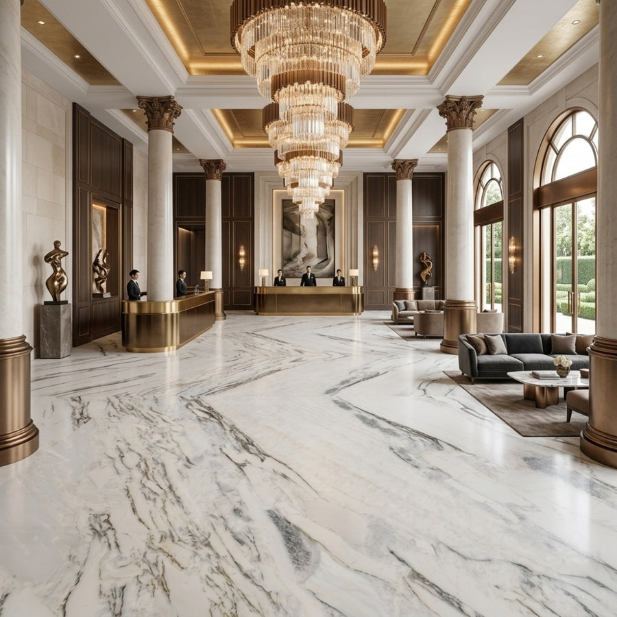 Own Mine Calacatta Gold Natural Marble Modern Durable for Villa Living Room Kitchen Dining