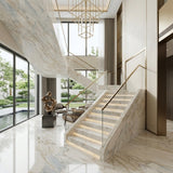 Calacatta Gold Natural Marble Slab Factory Custom for Hotel Lobby and Villa Reception Countertop
