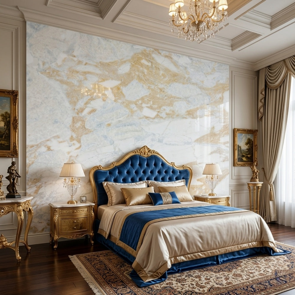 Factory Custom Elegant Wear-resistant Calacatta Gold Natural Marble Slab for Living Room Dining Indoor