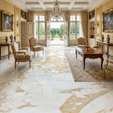 Factory Custom Elegant Wear-resistant Calacatta Gold Natural Marble Slab for Living Room Dining Indoor