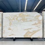 Factory Custom Elegant Wear-resistant Calacatta Gold Natural Marble Slab for Living Room Dining Indoor