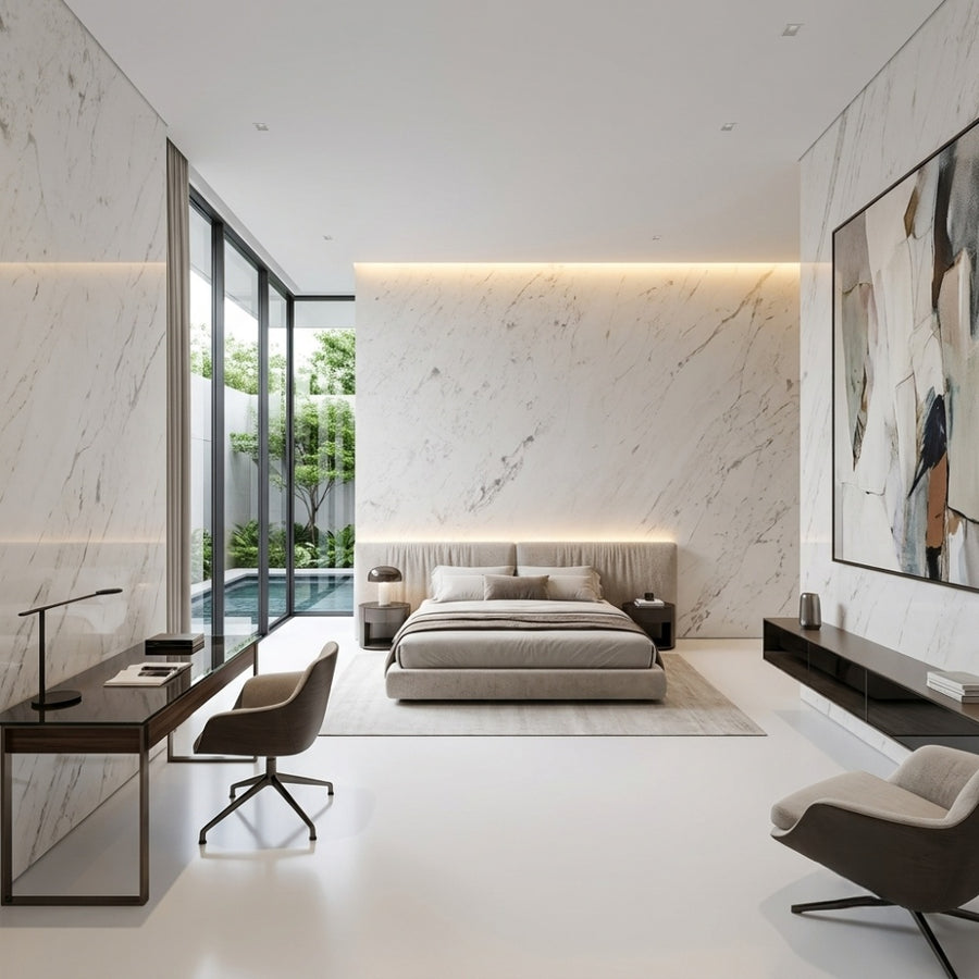 Calacatta White Natural Marble Luxury Polished Stone for Villa Hotel Flooring Wall Decoration