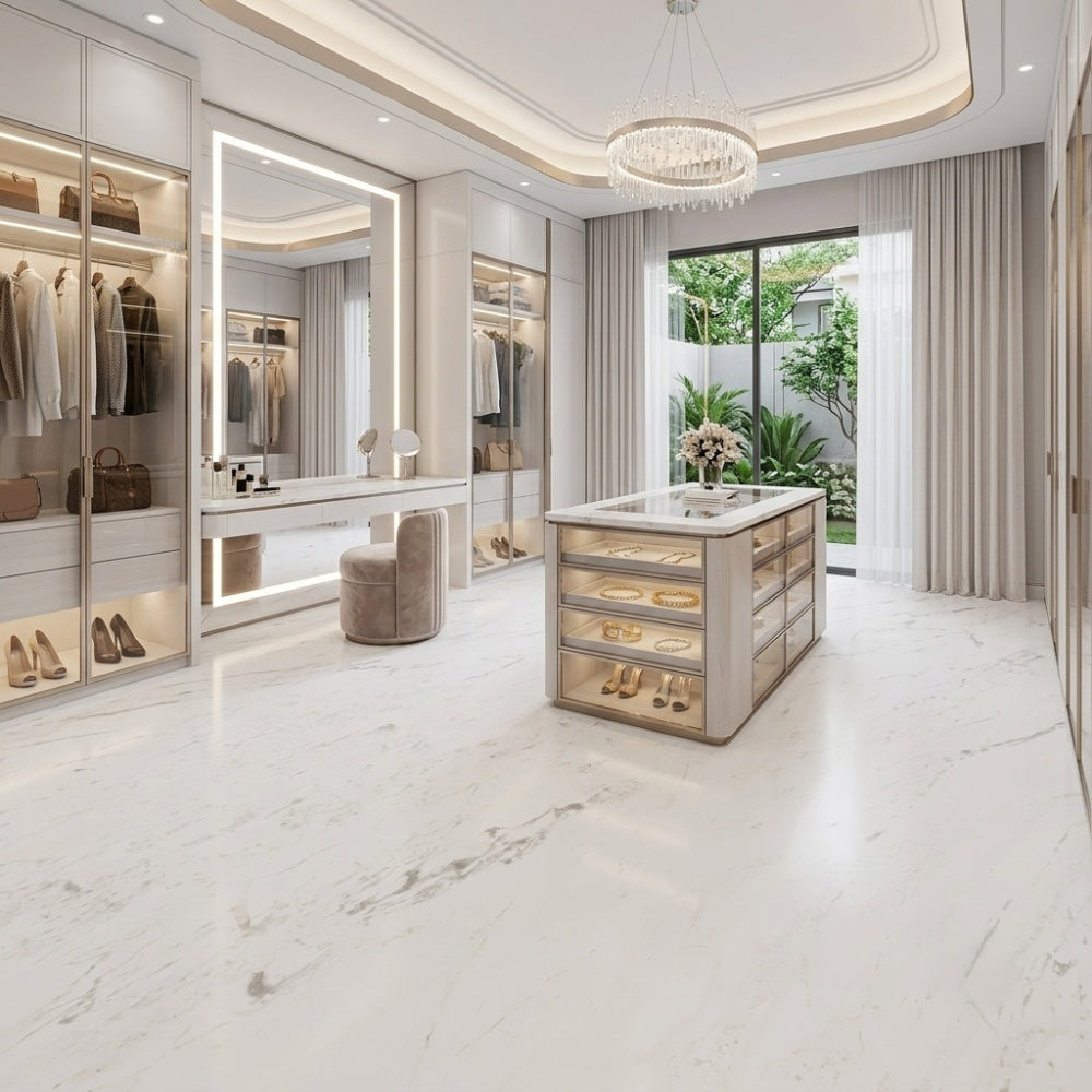 Calacatta White Natural Marble Luxury Polished Stone for Villa Hotel Flooring Wall Decoration